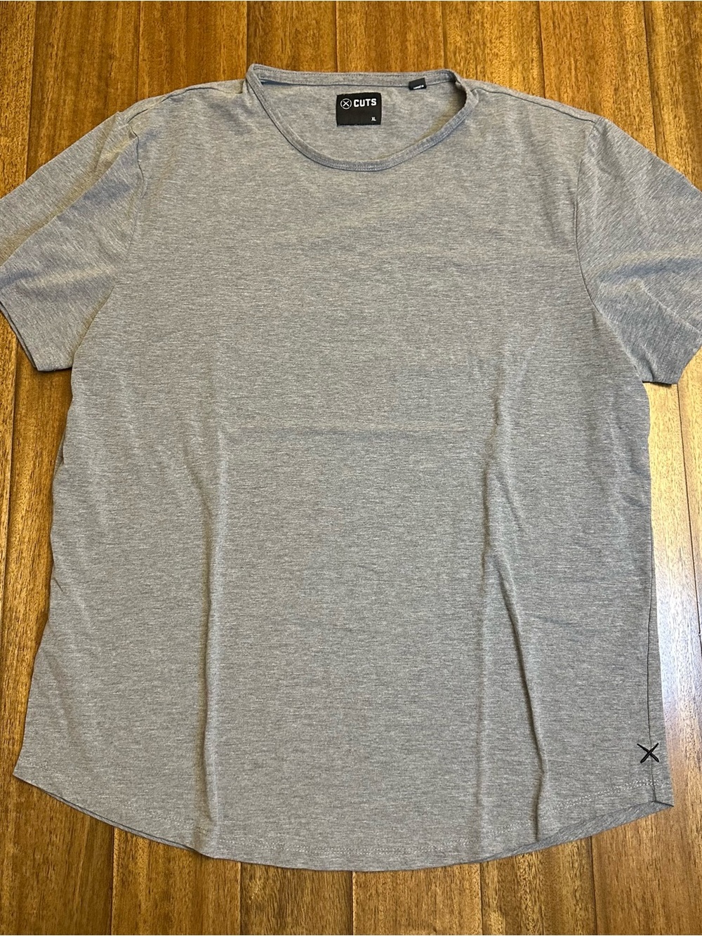CUTS Men's Solid Gray AO Tee Crew Neck Short Sleeve T-Shirt Size XL Regular